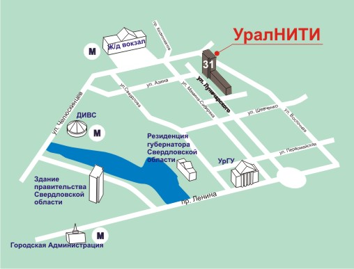 Карта расположения УралНИТИ
